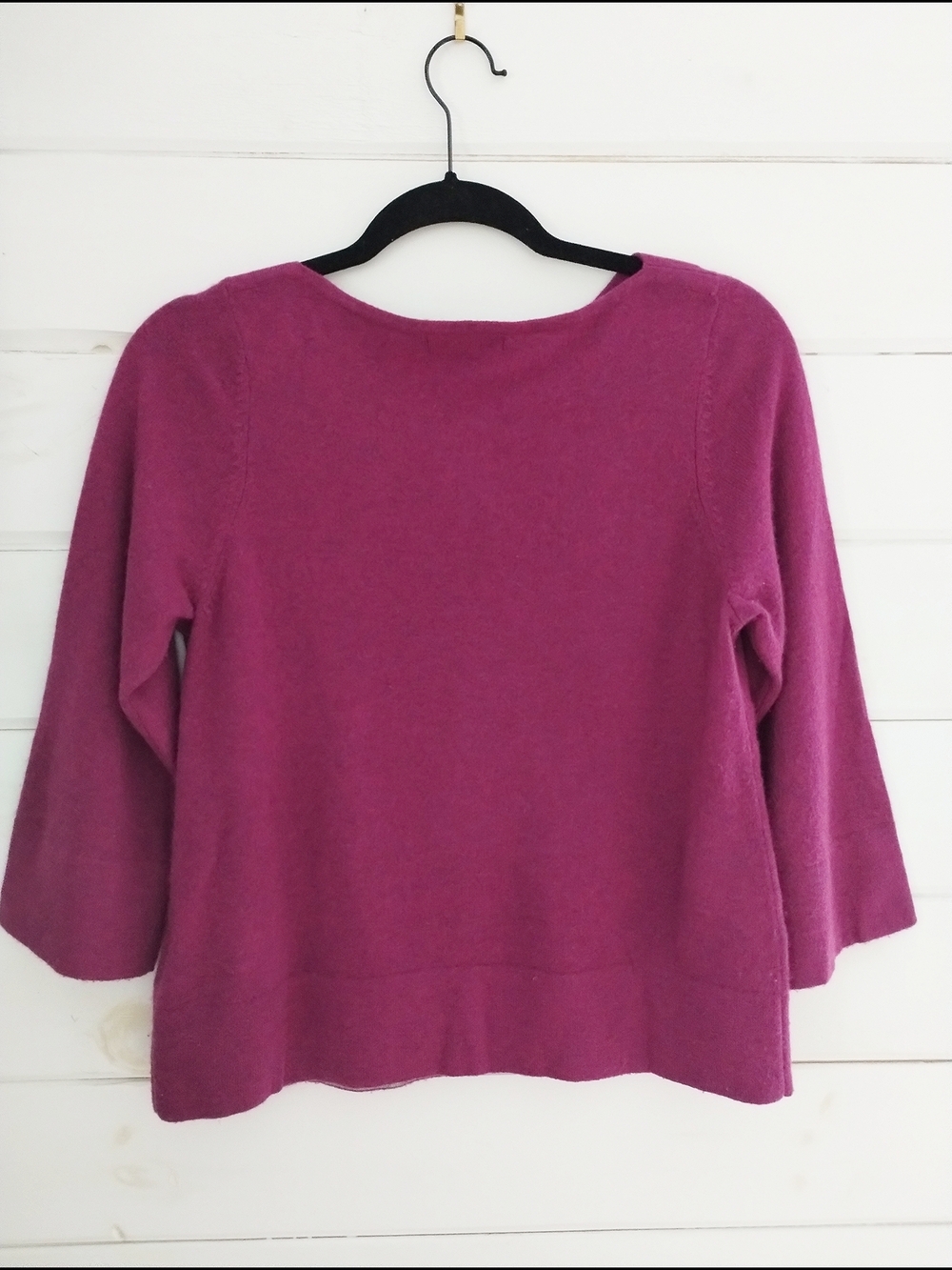 Boden Cashmere Boatneck Sweater Fuchsia 3/4 Sleeve UK 12 - Picture 6 of 9